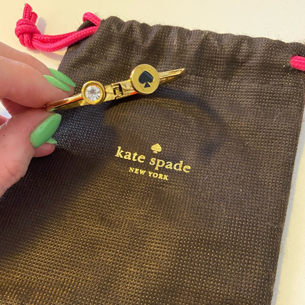 Kate Spade thin gold/black enamel bracelet